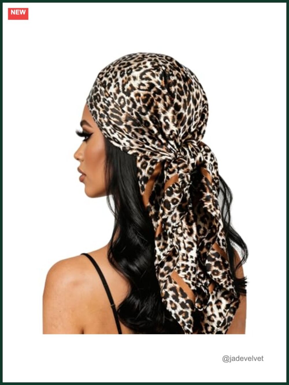 Leopard Print Silk Head Scarf for Women Satin Hair Neck Scarf Cheetah Print